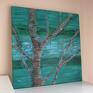 Drzewo turkus, zieleń - akryl na płótnie obraz