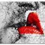 obraz XXL usta 1 - 120x70cm design na płótnie pocałunek