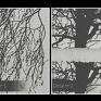 oryginalne papier obraz na płótnie - drzewa czarno biały - 120x80 cm gałęzie
