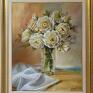 obraz olejny róże w wazonie, ręcznie malowany, L. ogród