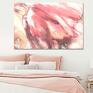 Pastelowy obraz Abstrakcja tulipan 120x80, nowoczesny na ścianę do salonu obrazy różowe