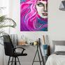 "I see You" obraz wykonany farbami akrylowymi na płótnie o wymiarach 100x70cm przez artystkę plastyka Adrianę Laube. Kobieta