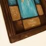 niebieskie obraz anioł imuria VI, na drewnie, dekoracja ręcznie