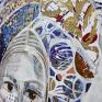szare ręcznie malowany akryl na płótnie 100x70 cm - kobieta w turbanie obraz