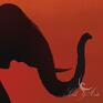 pomarańczowe słoń obraz - afryka 2 płótno, zachód słońca