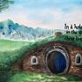 Hobbit obraz akwarela 35x50 Władca Pierścieni LOTR film cytat Tolkien - las we