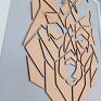 Art Grawka wilk drewniany obraz geometryczny przestrzenny na błękitnej prezent