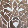 Art Grawka ciekawe głowa wilka ombre cieniowana drewniana, prezent obraz przestrzenny