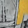 popiel i żółć 2, abstrakcyjny obraz ręcznie malowany na płótnie wnętrza