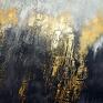 AleksandraB Gold rush 6, abstrakcja, nowoczesny obraz ręcznie malowany - wnętrze