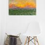 w Avebury" olejny na płótnie artystki Adriany Laube - pejzaż - obraz wschód słońca