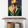 Portret hipsterskiego kameleona - wydruk na płótnie cm B2 - 50x70 cm płótno