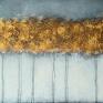 złote wydruk na obraz na płótnie - abstrakcyjne drzewa - 100x70 cm (1 pejzaż