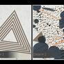 obraz na płótnie - trójkąty abstrakcja - w pionie - 50x70 cm (64803) skandynawski nowoczesny