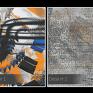 obraz na płótnie - abstrakcja nowoczesny pomarańczowy - w kwadracie - 80x80 cm stonowany elegancki