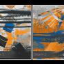 obraz na płótnie - abstrakcja nowoczesny pomarańczowy - 120x80 cm (22203) stonowany wzór