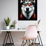 Justyna Jaszke husky portret psa hipsterskiego - luna - wydruk na płótnie 50x70 zwierzęta