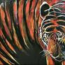 pomarańczowe tiger, burning bright kot obraz