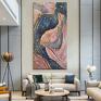 pastel waves - wielkoformatowy obraz na płótnie abstrakcyjny art&texture™ - nowoczesny złota dekoracja modne obrazy