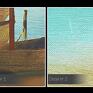 obraz na płótnie - pejzaż morze modny - 120x80 cm (91401) marynistyczny łodzie