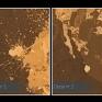 oryginalne obraz na płótnie - mapa beże brązy - 120x80 cm geografia