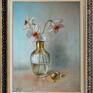 Lidia Olbrycht Paint obraz olejny żonkile w wazonie, ręcznie malowany na oryginalny produkt kwiaty sztuka