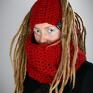 opaska dreadlove mono 10 - czerwona - ciepła czapka dredy