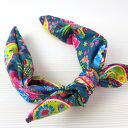 Opaska turkusowa zieleń w kolorowe pawie Boho