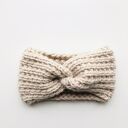 Opaska wełniana handmade beżowa - 100% wełna