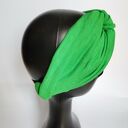 Opaska turbanowa z tyłu na gumce - zielony turban boho (rozmiar uniwersalny)