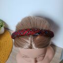 Wąska jedwabna opaska puffy