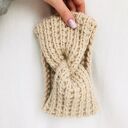 Opaska wełniana handmade beżowa 100% wełna