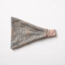 Opaska koronkowa Boho regulowana w odcieniach szarości i beżu - handmade