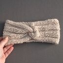 Handmade na chłodniejsze dni - OPASKA wełniana robiona na DRUTACH BEŻOWA