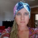 Szeroka opaska turbanowa boho - etno folk z miękkiej dzianiny (15 cm, rozmiar uniwersalny)