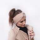 Opaska merino baby alpaka, pudrowy róż/jasny beż