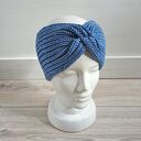 Opaska merino „Niezapominajka” - naturalna, miękka, nie gryząca, ciepła