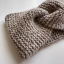 Wełniana opaska twist na głowę 100% alpaka - beżowa