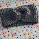 Ciemnoszara opaska turban twist na drutach - 65% wełna i 35% alpaka
