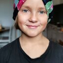 Opaska turbanowa boho w kwiaty na gumce - rozmiar 55-57 cm
