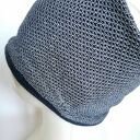 Szeroka opaska szaro granatowa ciepła na podszewce box 33