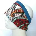Szeroka opaska damska wiosenna w kwiaty Boho handmade