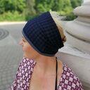Granatowa opaska koronkowa boho - szeroka, lekko rozciągliwa i wygodna