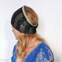 opaska czarna koronkowa handmade