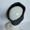 Szeroka opaska szaro granatowa ciepła na podszewce box 33