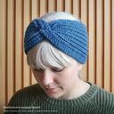 Opaska merino „Niezapominajka” naturalna, miękka, nie gryząca