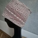 Pudrowa koronkowa opaska na głowę handmade