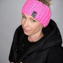 Opaska mono 35 - różowa fluo