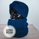 Opaska zimowa morska wykonana ręcznie na szydełku