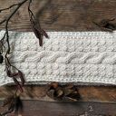 Ciepła, wełniana opaska na głowę - ecru